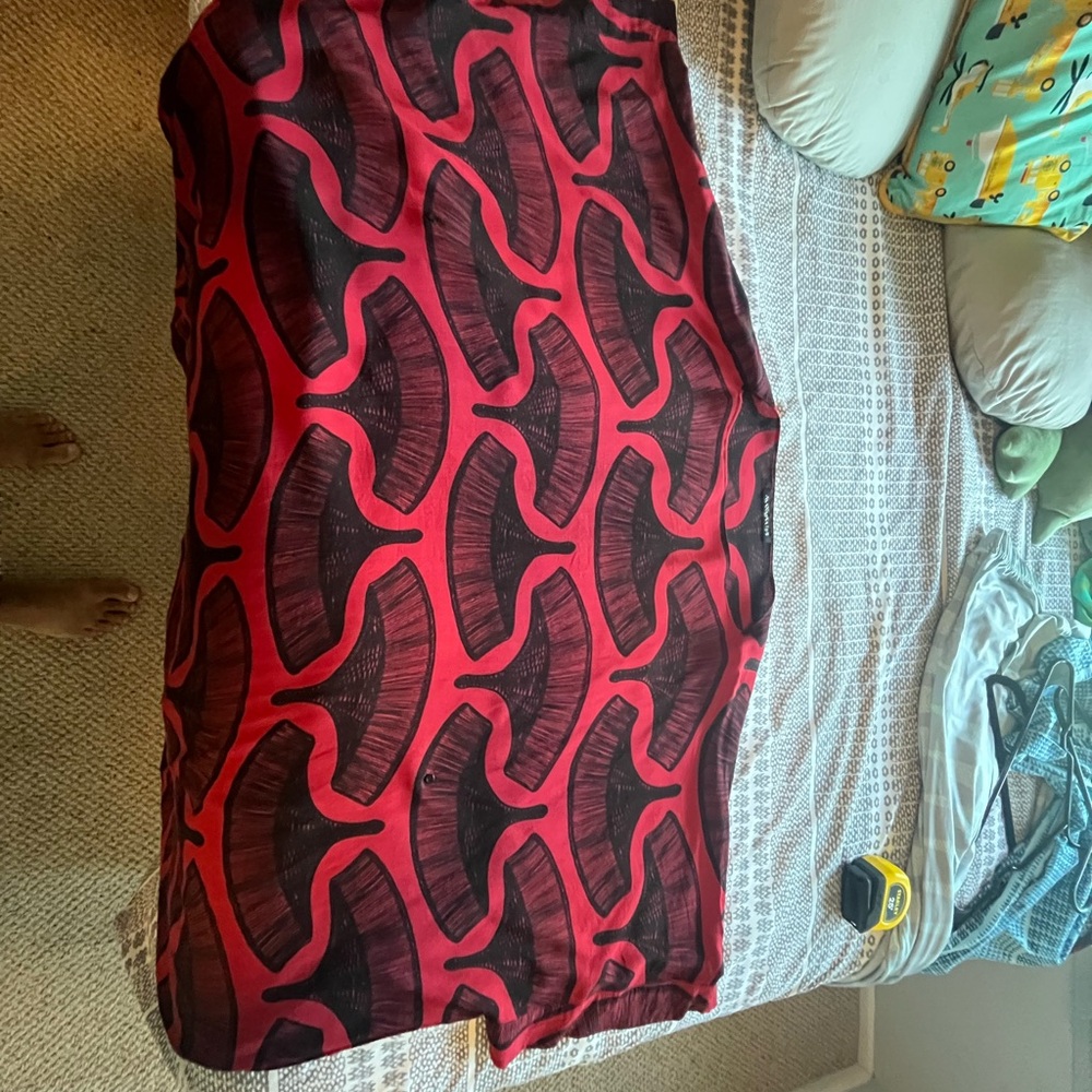 Manaola Red and Black Long Sleeve Dress - Picture 12 of 14